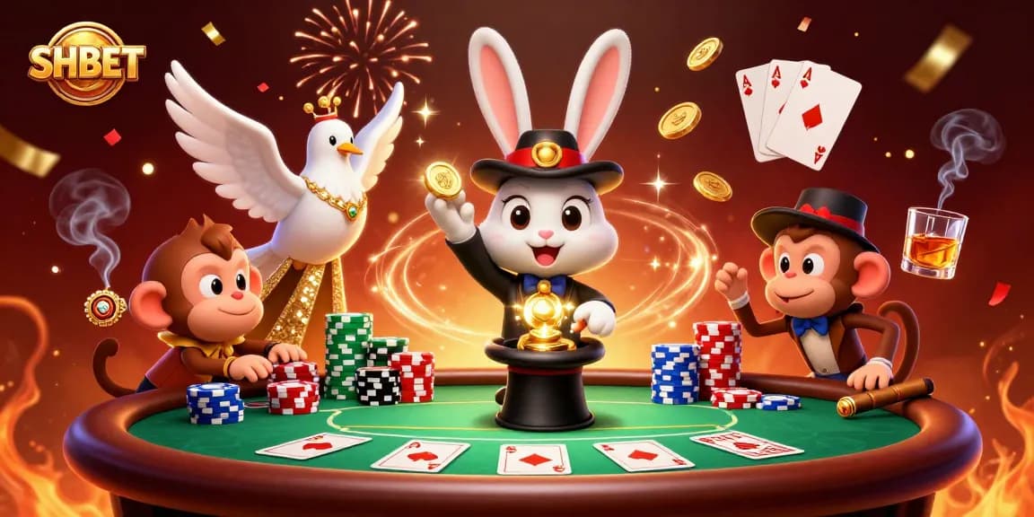 Experience SHBET's exciting casino world with vibrant characters and dynamic gambling elements.