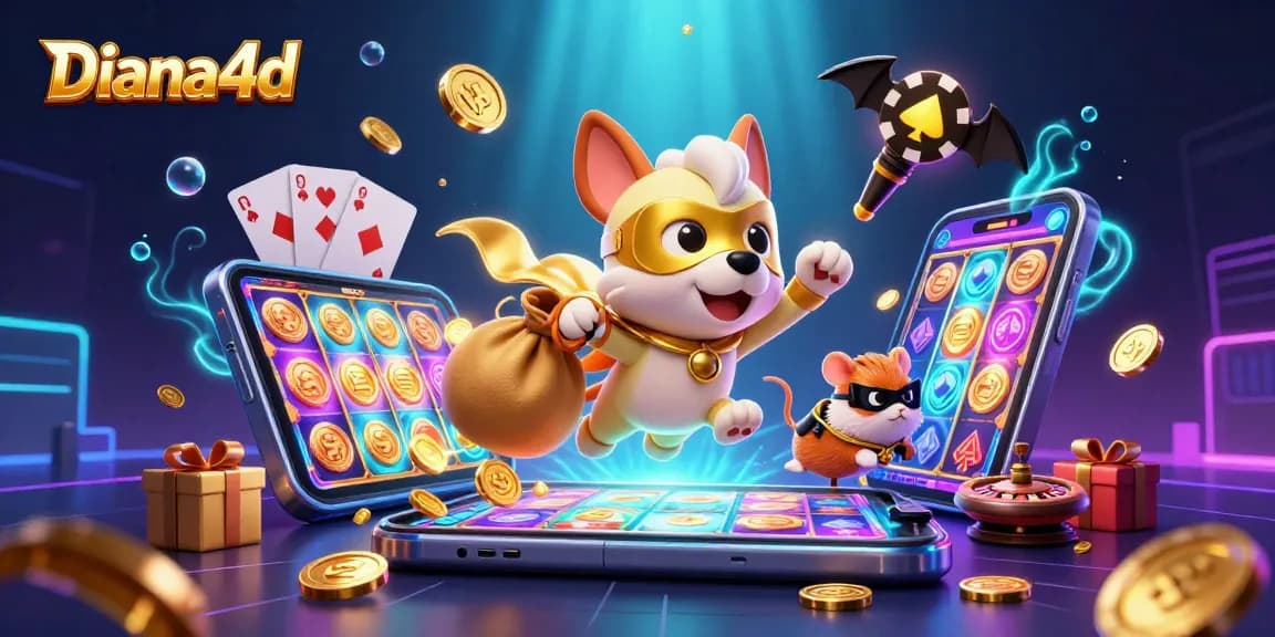 Diana4d players win big with a superhero dog and hamster at an exciting online slot game.
