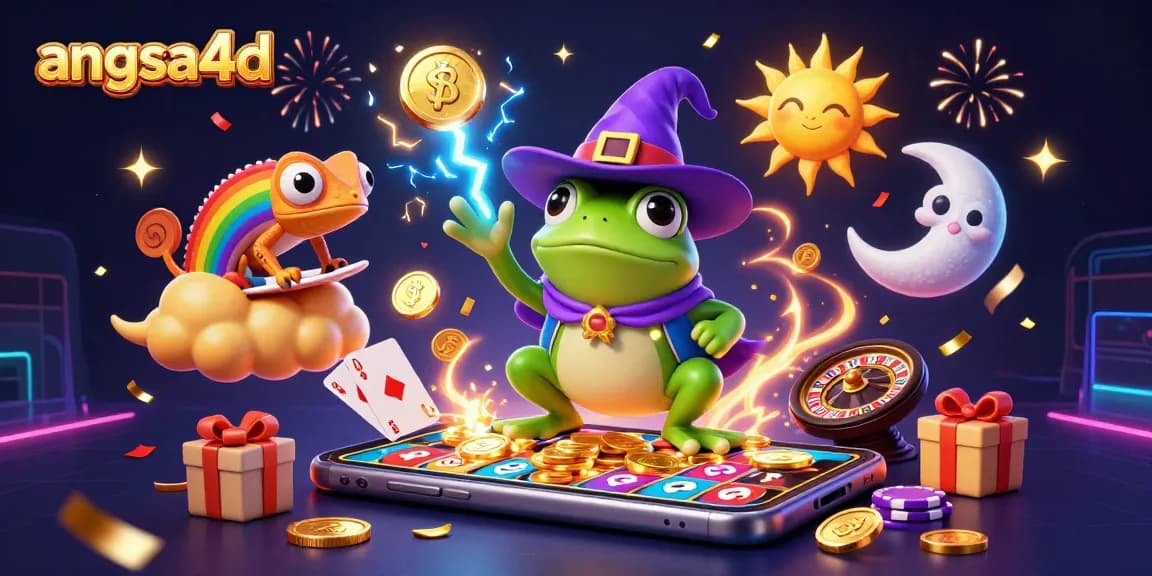 Experience unlimited winning opportunities with angsa4d in this vibrant casino scene featuring golden coins and game elements.