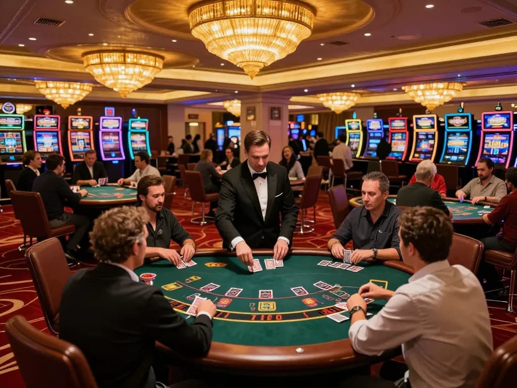 Players utilizing nano banana 3 for strategy in a sophisticated casino blackjack game.