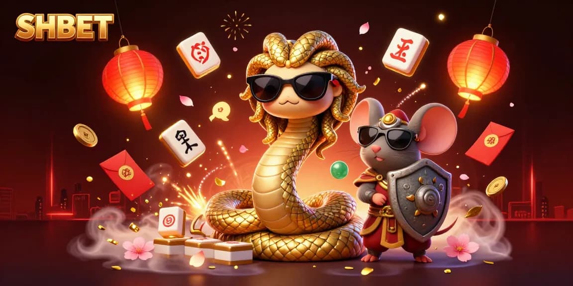 Experience SHBET's vibrant casino adventure with festive elements and dynamic characters.