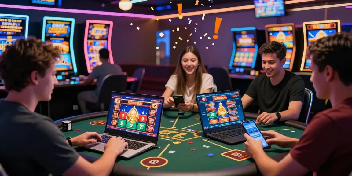 Engaging scene of players enjoying games at non UK casinos from https://dsam.org.uk, showcasing diverse gameplay with vibrant graphics and live interactions.