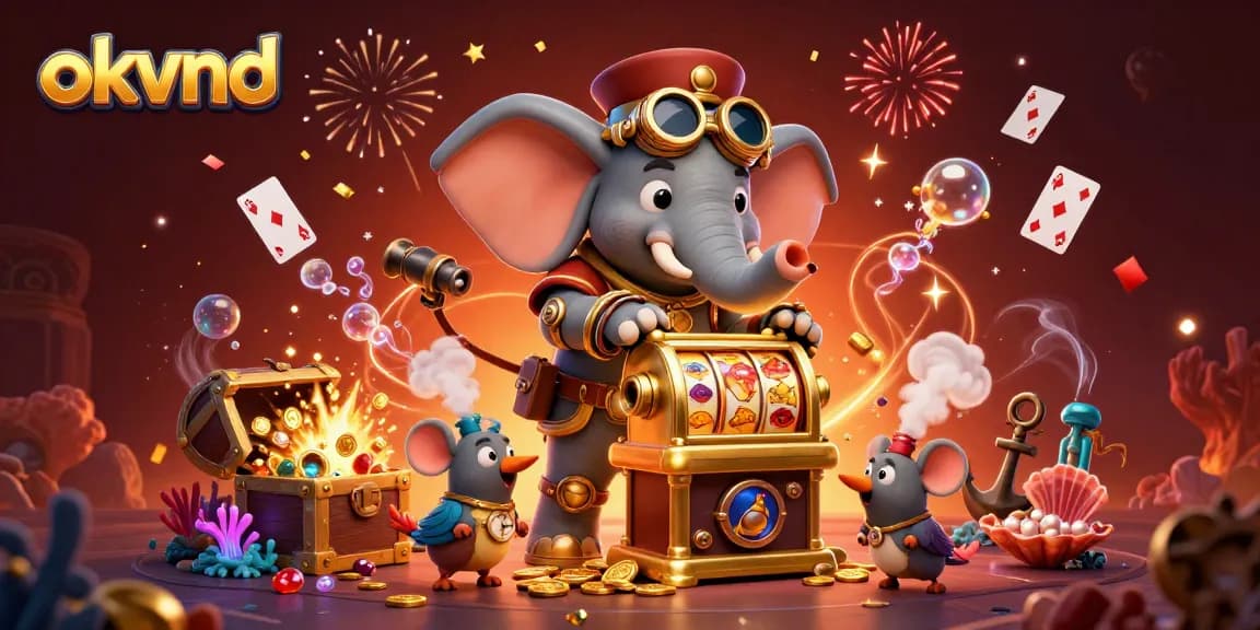 Experience thrilling moments with okvnd's vibrant 3D steampunk casino scene featuring dynamic gaming elements.