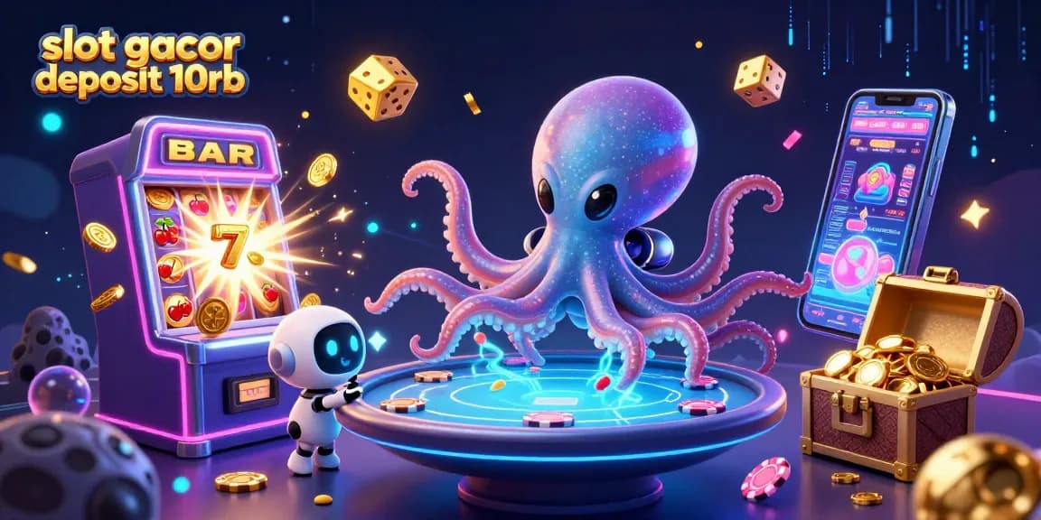 Experience the excitement of slot gacor deposit 10rb in a colorful 3D casino scene.