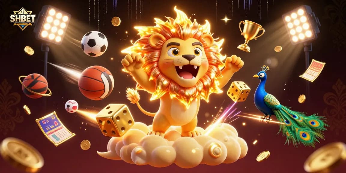 Join the excitement and winning strategies at SHBET with vibrant casino elements in a unique 3D illustration.