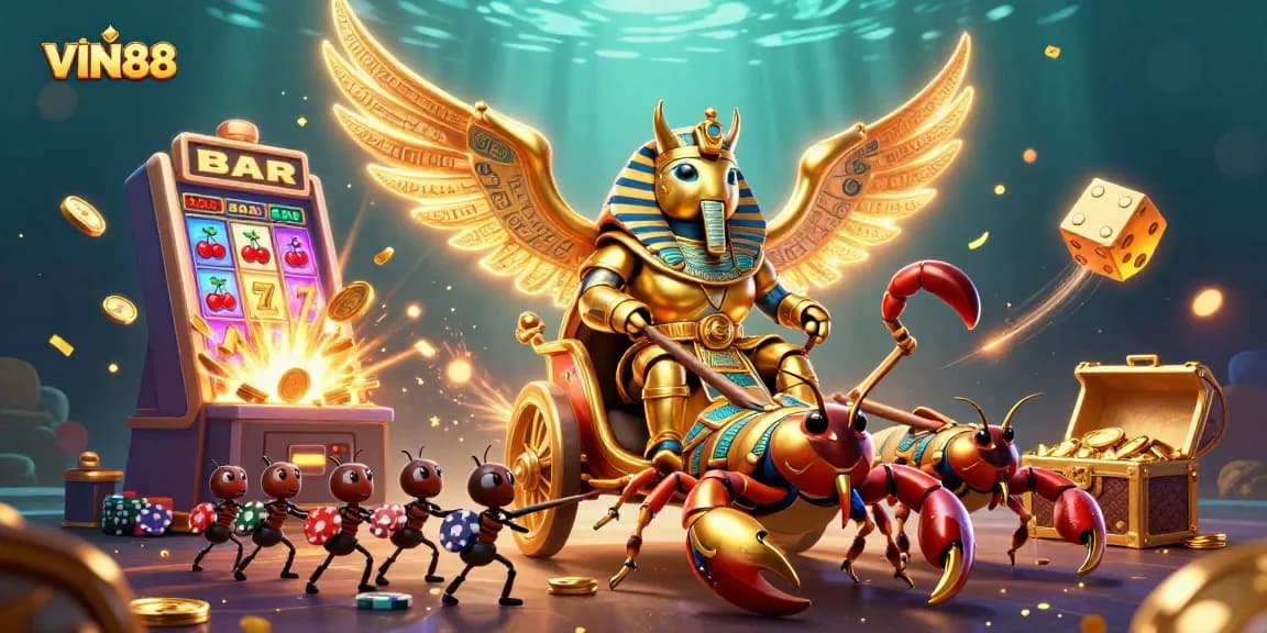 Experience incredible wins with VIN88 amidst a vibrant jackpot explosion in this captivating casino scene.