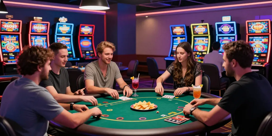 Engaged players experience the excitement of nejlepsi online casino games in a lively game room.