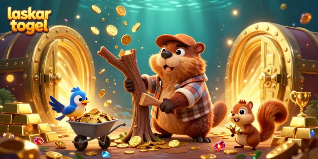 Engage in thrilling laskar togel gaming with our vibrant 3D illustration of fortune and fun.