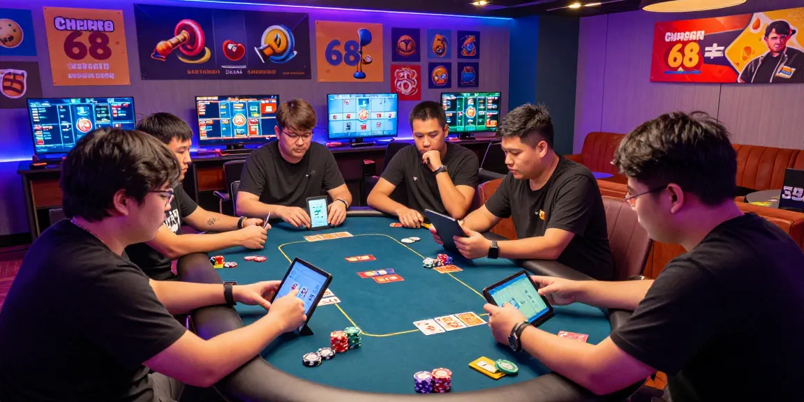 Exciting game bài 68 online scene with enthusiastic players engaged in high-stakes betting and vibrant environment.