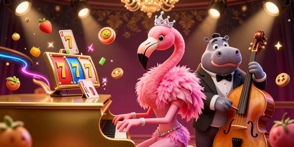 Engage in thrilling gameplay at mahjong slot with vibrant casino-themed characters and dynamic game elements.