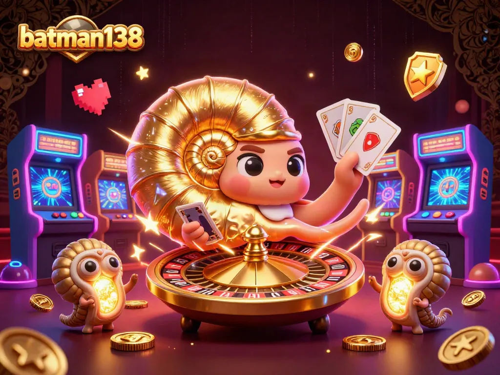 Experience winning thrills with batman138 in a vibrant 3D casino illustration showcasing gaming excitement.