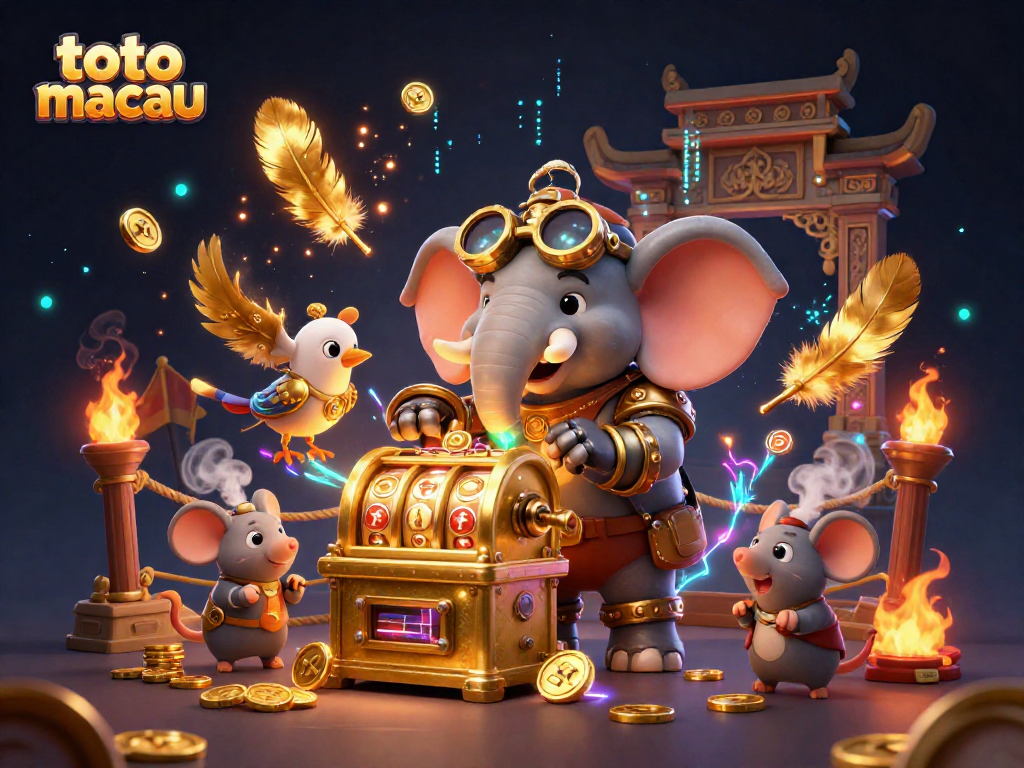 Toto Macau predictions revealed in an engaging steampunk-themed casino scene with animated characters.