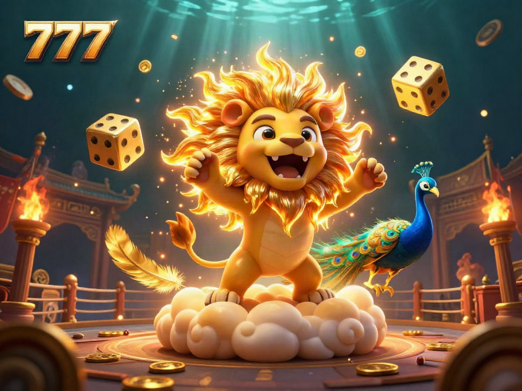 Slot jackpot 777 terlihat di ilustrasi menarik dengan karakter hewan dan elemen kasino.