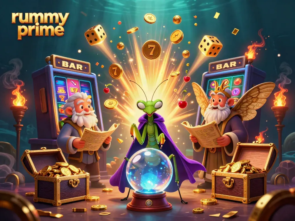 Experience the excitement of rummy prime with vibrant visuals of characters and casino elements.