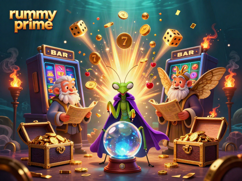 Experience the excitement of rummy prime with vibrant visuals of characters and casino elements.