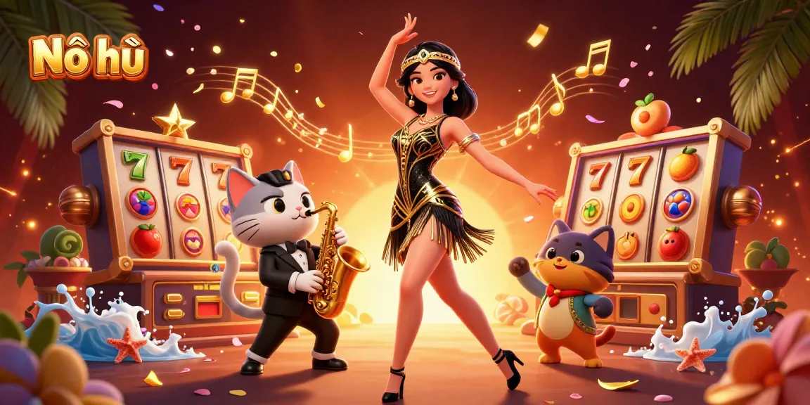Experience thrilling Nổ hũ action with an exciting 3D illustration packed with dynamic casino elements.