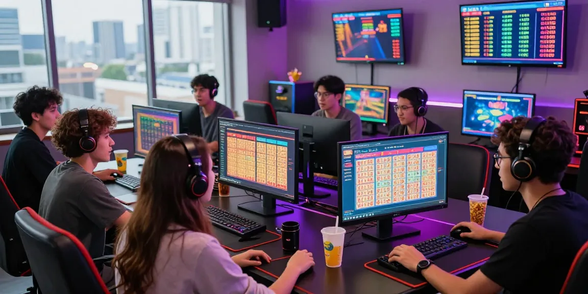Situs togel gaming enthusiasts in a lively environment showcasing excitement and interactive lottery displays.