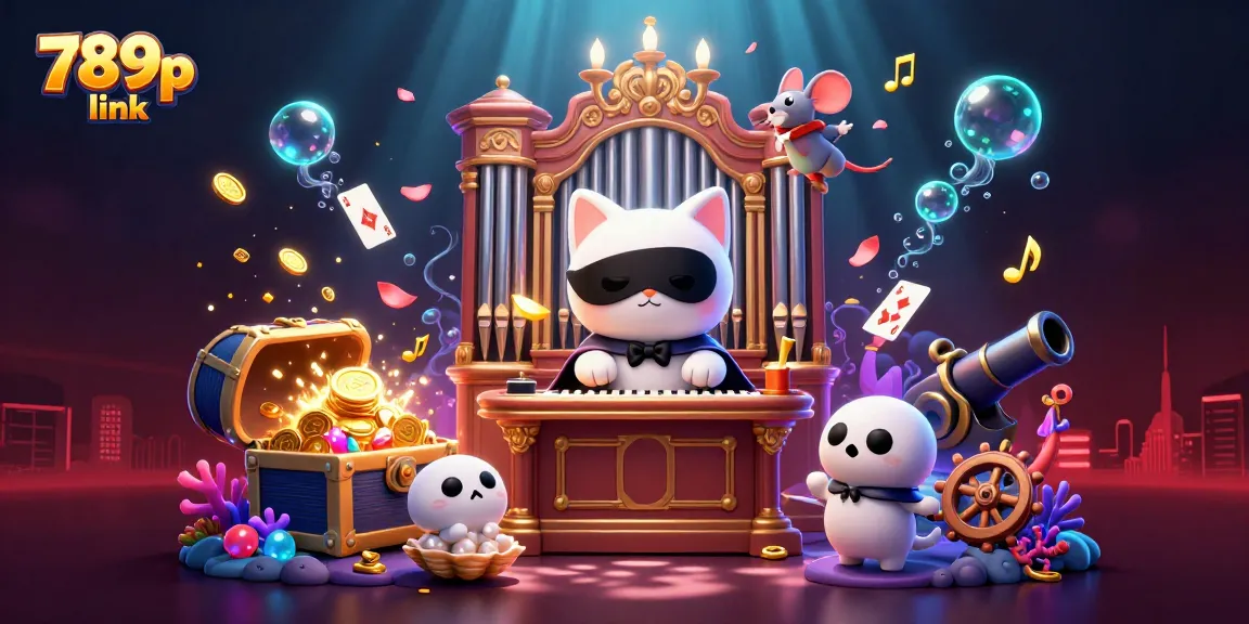 Engage with the vibrant 789p link featuring a whimsical casino scene filled with treasures and illustrations.