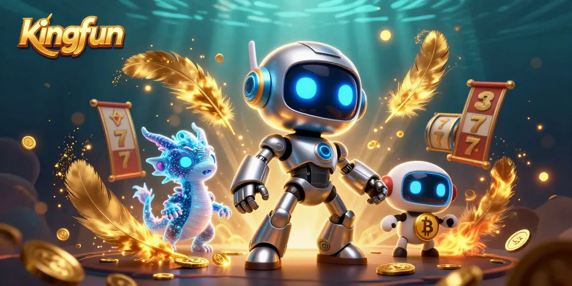 Experience thrilling adventures with kingfun in this vibrant casino illustration showcasing slot game elements.