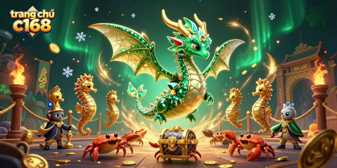 Experience excitement at trang chủ c168 with a vibrant 3D sea dragon scene featuring treasures and epic gambling elements.