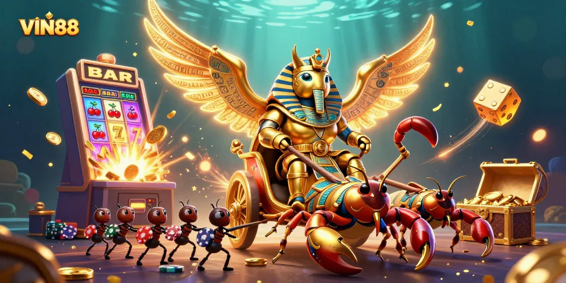 Experience incredible wins with VIN88 amidst a vibrant jackpot explosion in this captivating casino scene.