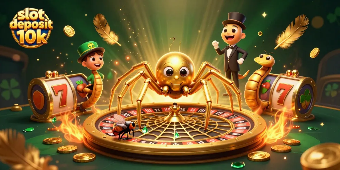 Engage with the thrilling slot deposit 10k experience in a vibrant 3D casino scene.
