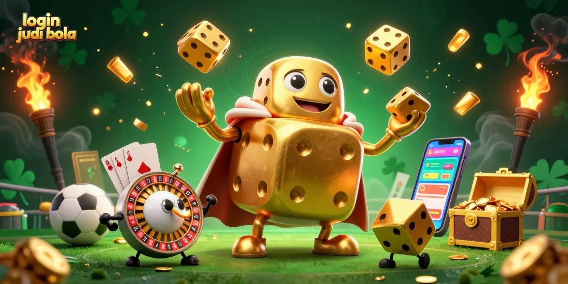 Place bets confidently with login judi bola in this vibrant 3D sports betting scene.