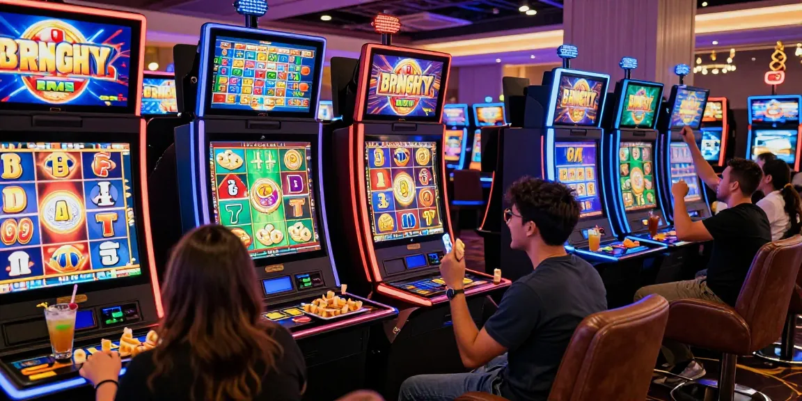Exciting gameplay featuring bonus buy slots in a vibrant casino atmosphere with players celebrating wins.