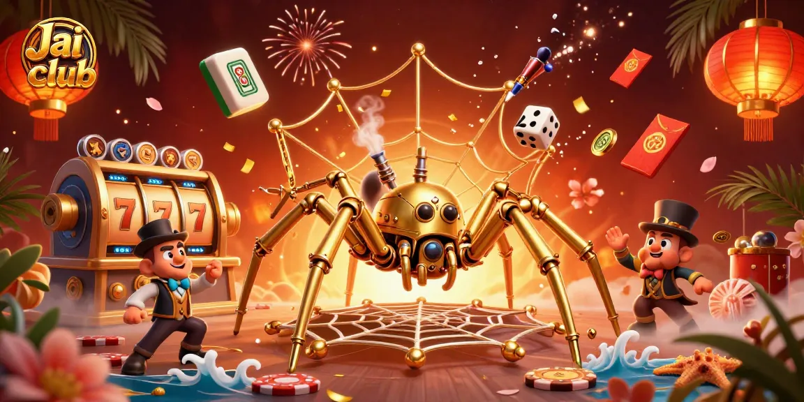Experience thrilling wins at Jai club with a vibrant, dynamic casino scene featuring steampunk elements and slot games.