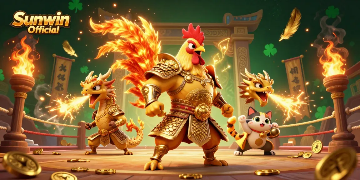Engage thrillingly with Sunwin Official's immersive gaming experience, featuring vibrant characters and dynamic casino elements.