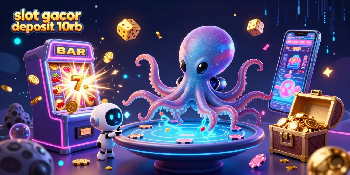 Experience the excitement of slot gacor deposit 10rb in a colorful 3D casino scene.