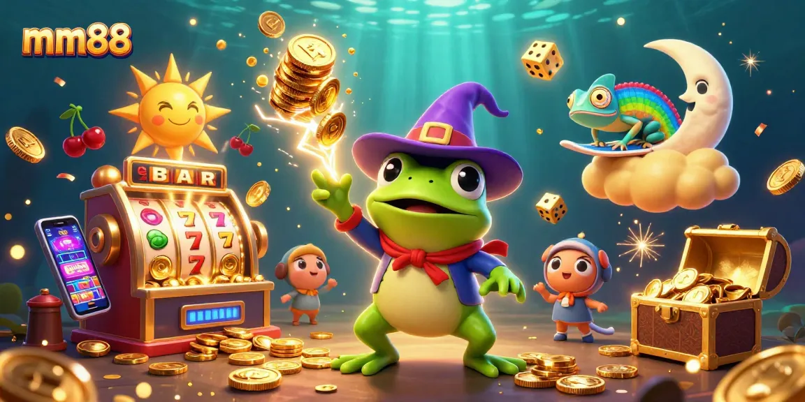 Experience mm88's vibrant casino excitement with a golden coin storm and dynamic game elements.