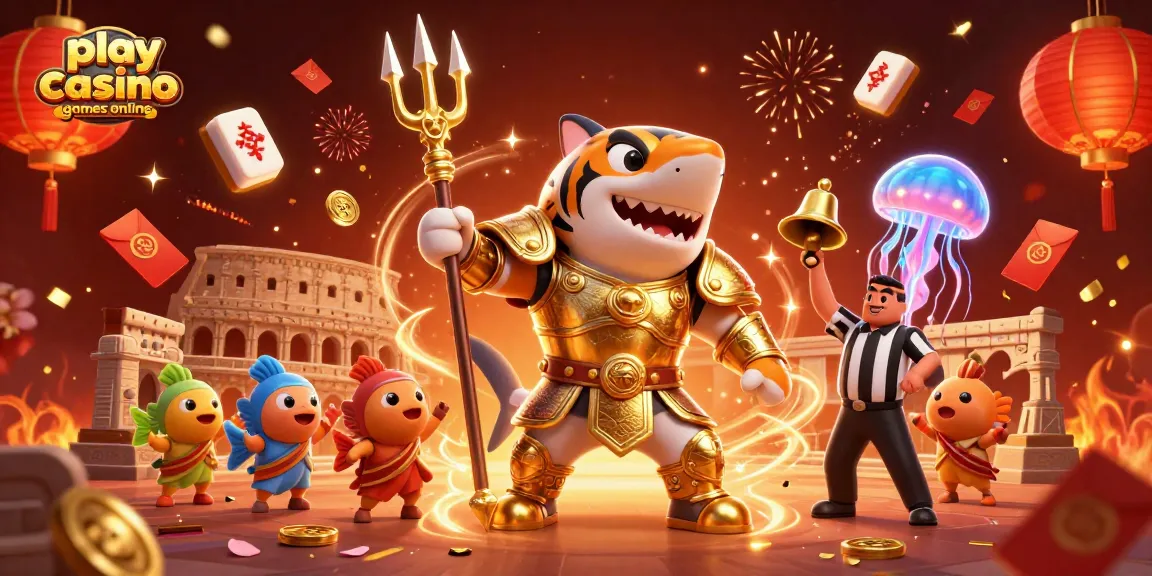 Join the action as you play casino games online with vibrant 3D casino-themed illustration.
