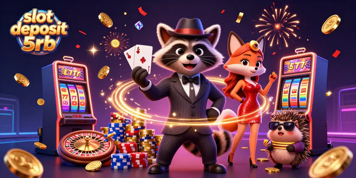 Experience the thrill of slot deposit 5rb gaming with vivid characters, coins, and jackpots!